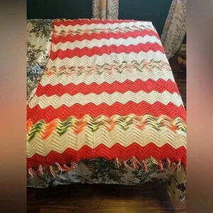 Vintage Hand Crocheted  Lap Afghan